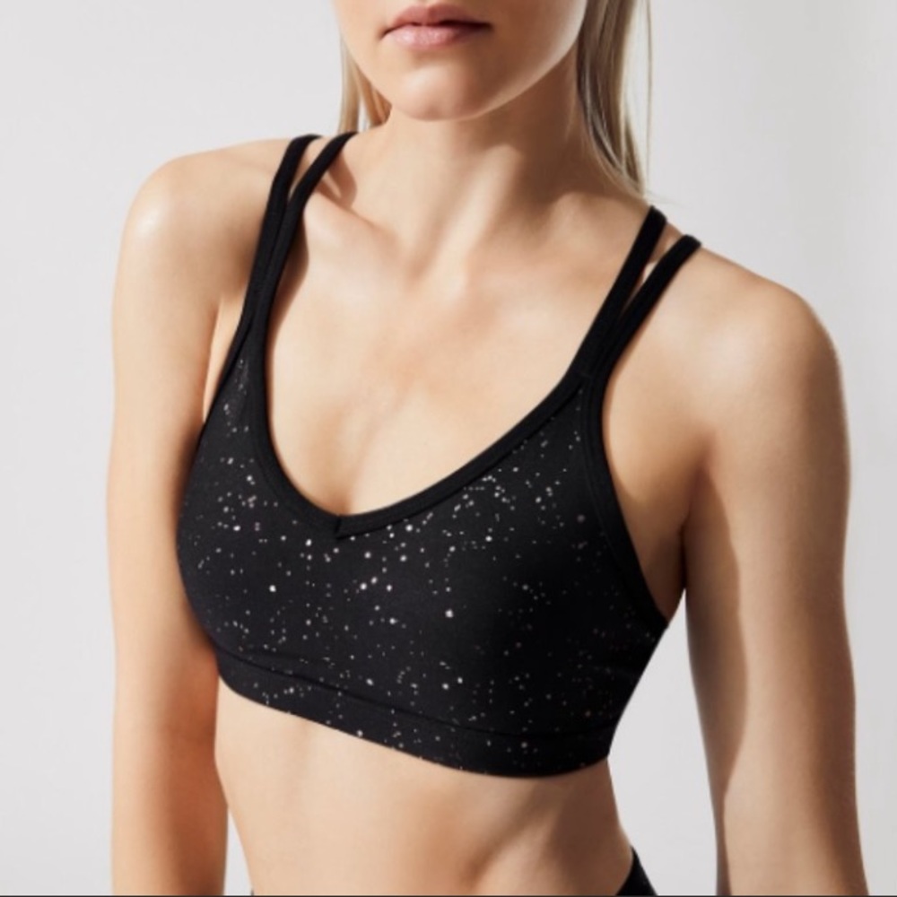 Beyond Yoga Iridescent Speckle double strap Sports Bra